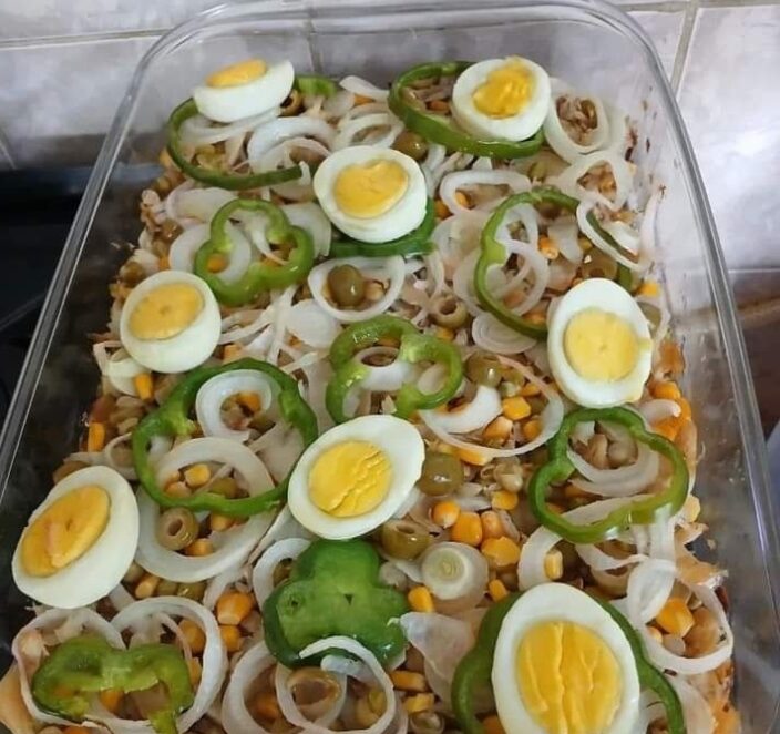 Salada de bacalhau com vegetais