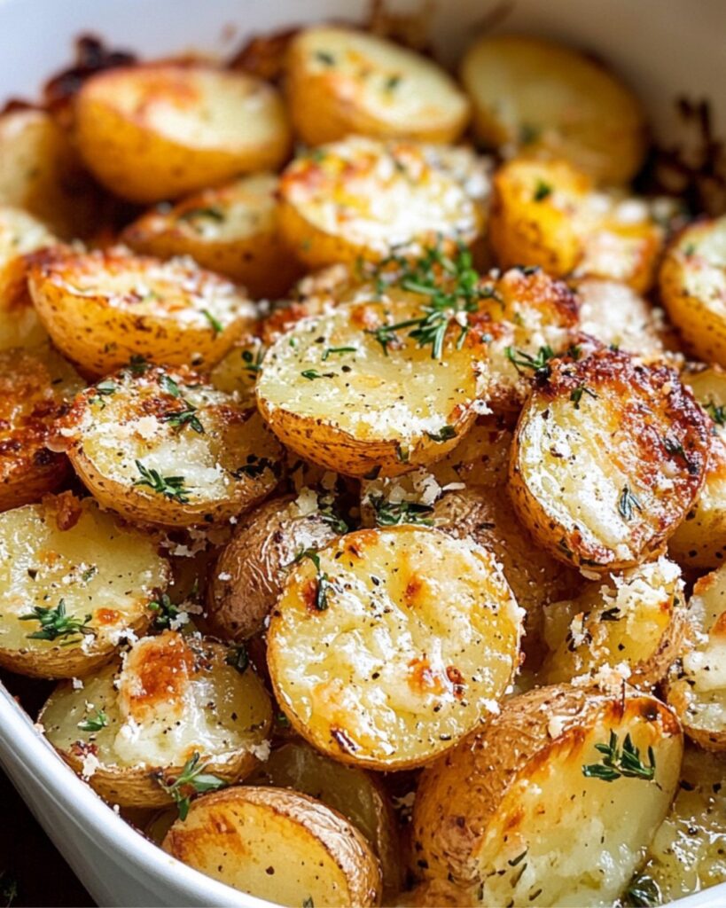 Batatas Assadas com Alho, Manteiga e Parmesão