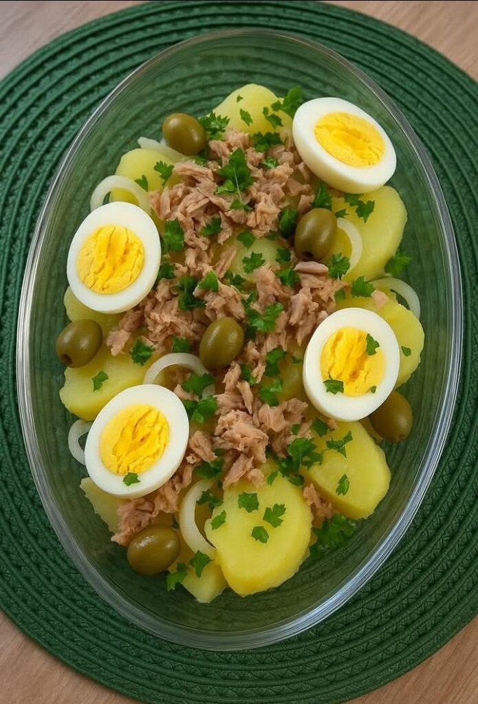 Salada de Atum com Batata, Ovos e Azeitonas